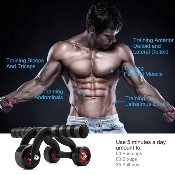 3 Wheels Fitness Abdominal Roller Core Exercise Six Pack Bodybuilding Belly Workout Tool Home Fitness Gym Home Equipment