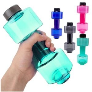 Creative Dumbbell Plastic Bottle Sports Water Bottles Portable Leakproof Dumbbell Lose Weight Barbell Home Gym Equipment Unisex