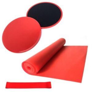 4pcs Yoga Equipment Set Discs Core Sliders Resistance Loop Band Exercise Latex Strap Perfect Abdominal Core Training Gym